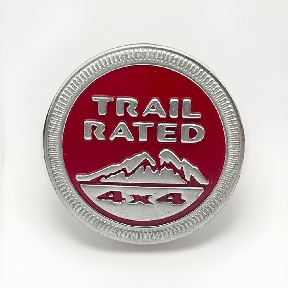 2014-2018 JEEP TRAIL RATED 4X4 EMBLEM GRAND CHEROKEE WRANGLER OEM {RED Color}